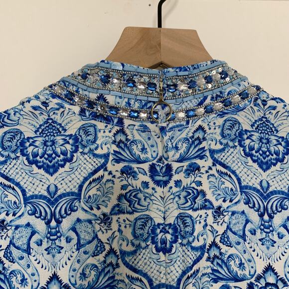 NicoBlue Shalimar Long Tunic Dress with Sapphire Jewel Embellishment Women New - Picture 7 of 16